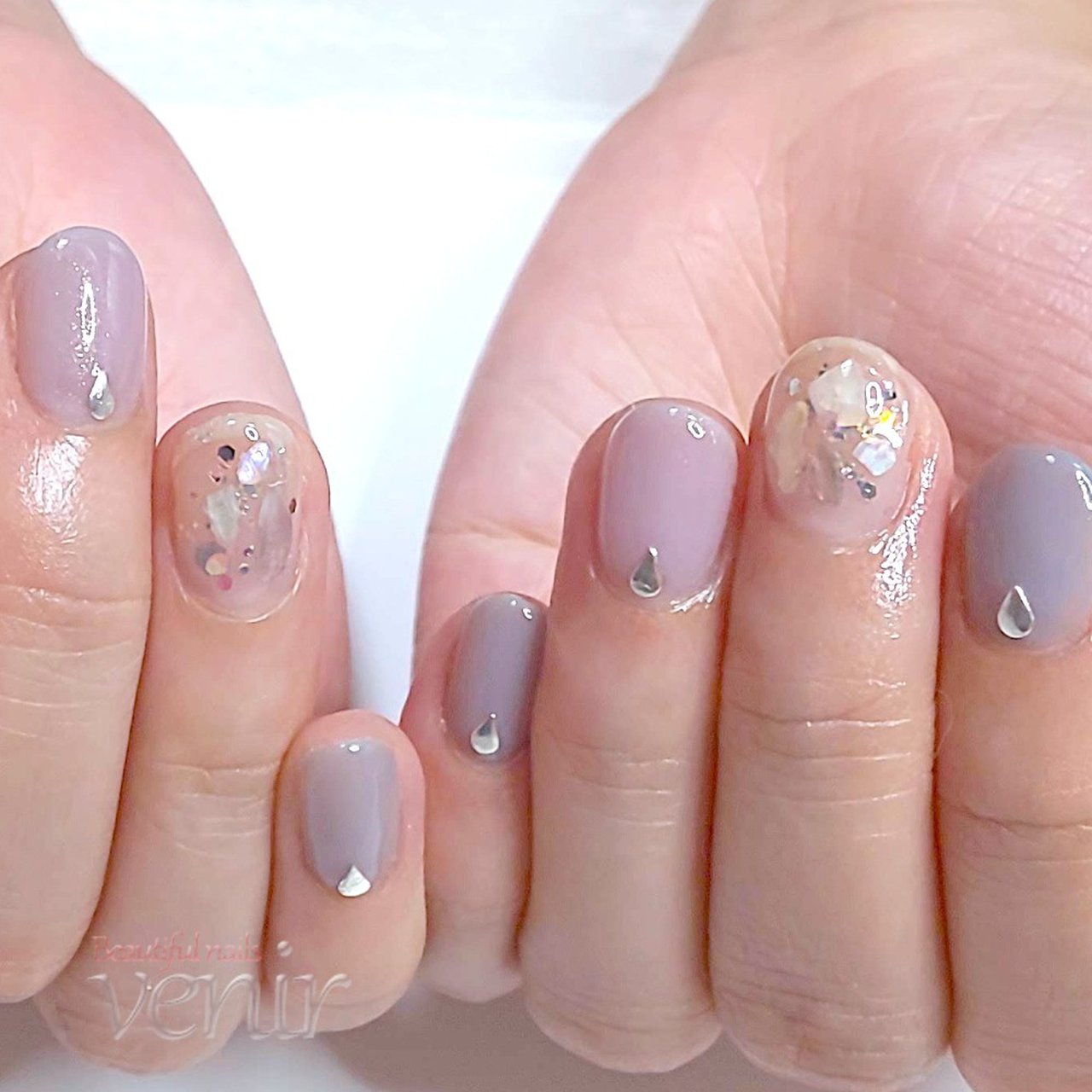 夏 梅雨 オフィス ブライダル ハンド Venirヴェニールのネイルデザイン No ネイルブック