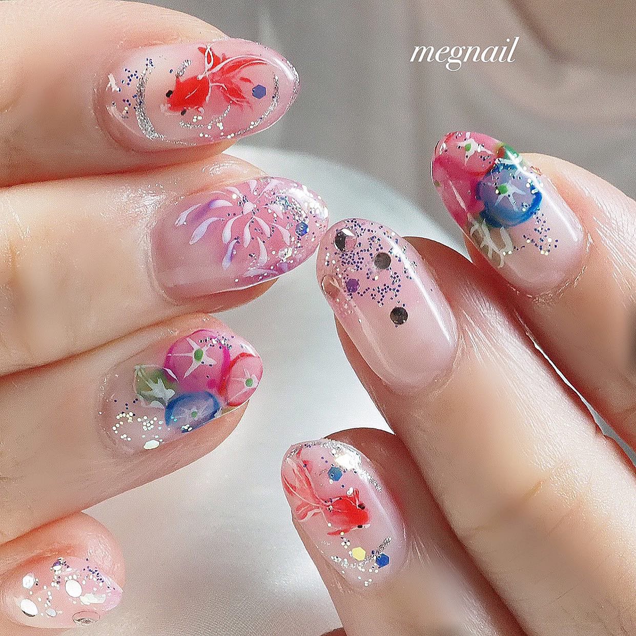 夏 旅行 浴衣 女子会 ハンド Megnailのネイルデザイン No ネイルブック