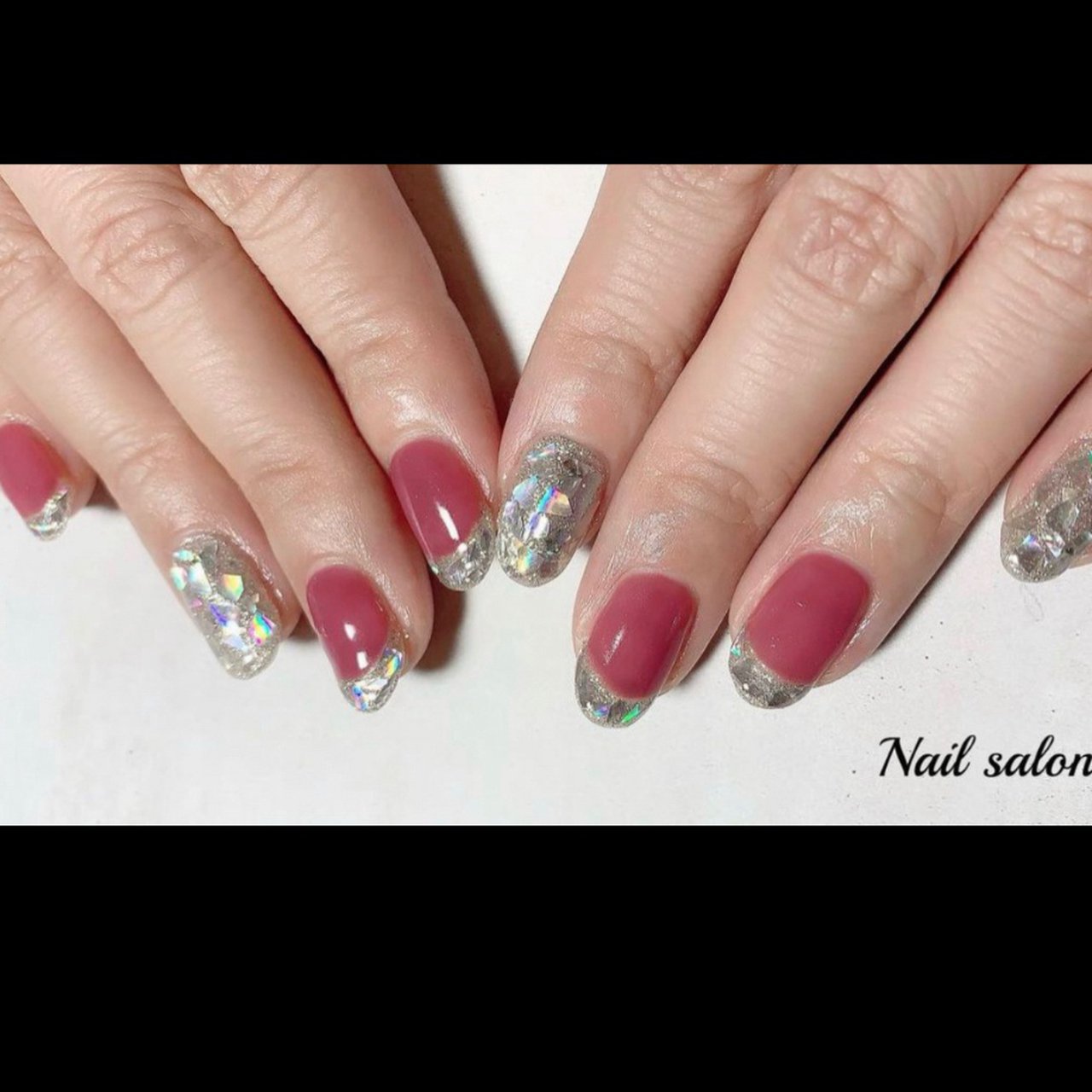 夏 ハンド フレンチ ミディアム ボルドー アンジーのネイルデザイン No ネイルブック