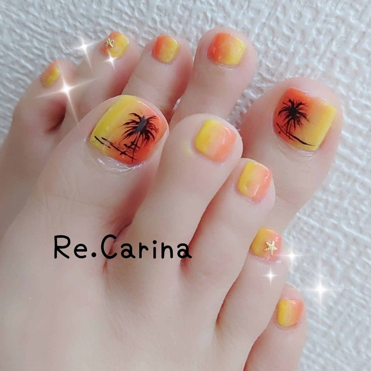 夏 海 リゾート フット グラデーション Re Carina Mayuのネイルデザイン No ネイルブック