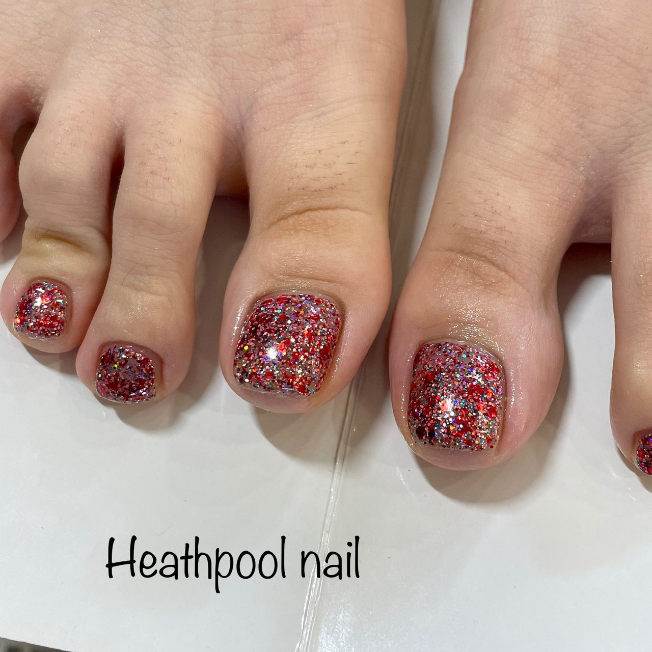 フット ホログラム ラメ ワンカラー ピンク Heathpoolnailのネイルデザイン No ネイルブック