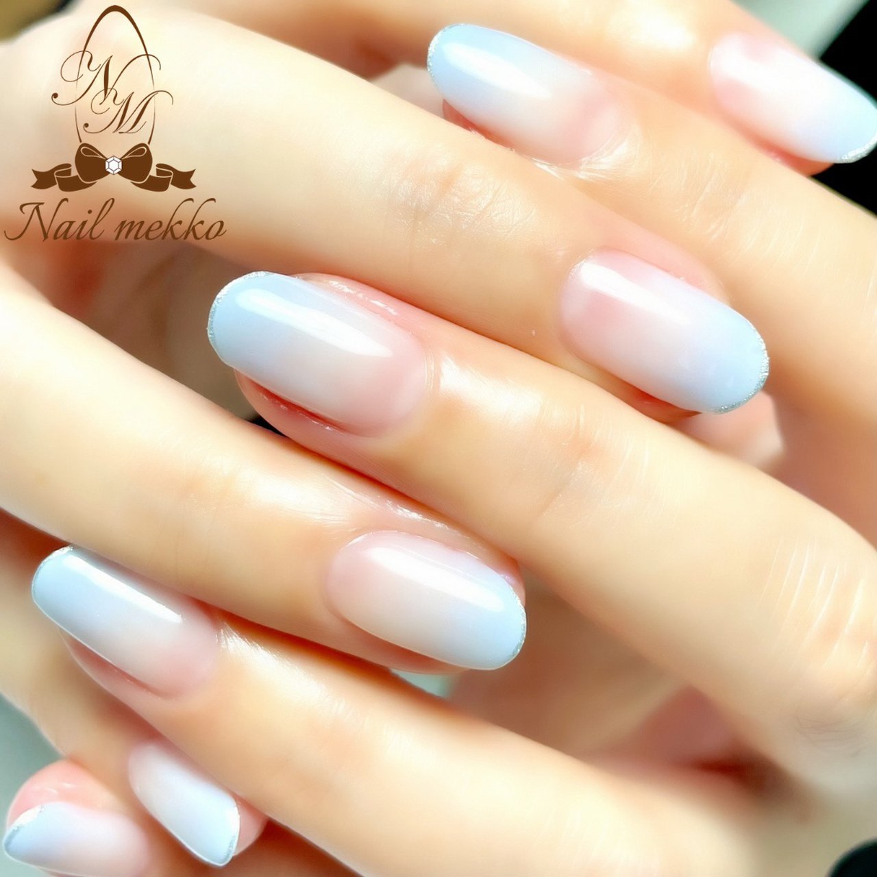 シンプル グラデーション ラメ 水色 ブルー Nail Mekkoのネイルデザイン No ネイルブック