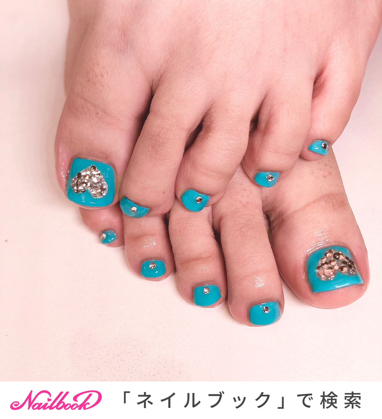 バレンタイン フット ハートのネイルデザイン ネイルブック
