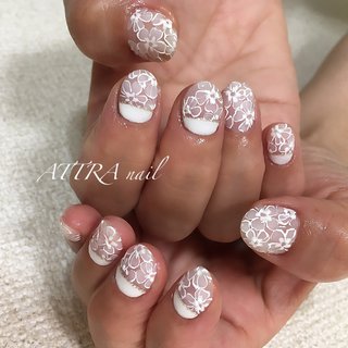 シースルー レースのネイルデザイン ネイルブック