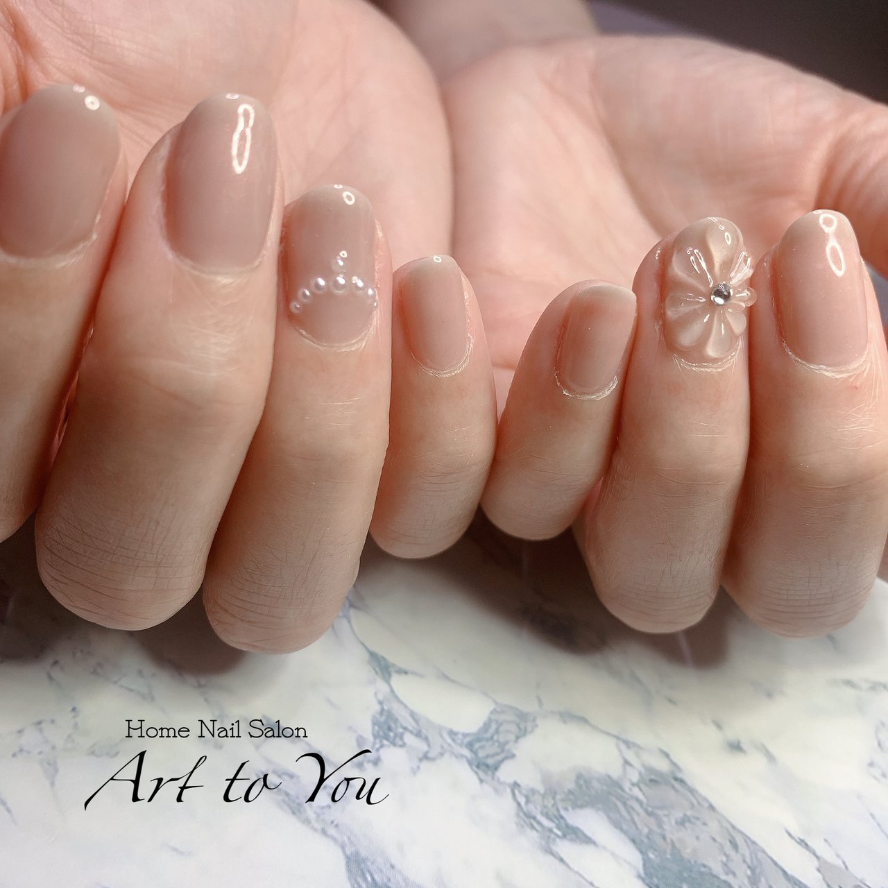 春 夏 ハンド ワンカラー フラワー Homenailsalon Arttoyou のネイルデザイン No ネイルブック