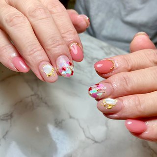 赤ピンクのネイルデザイン ネイルブック