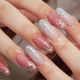 ピンク グレー シルバーのネイルデザイン ネイルブック