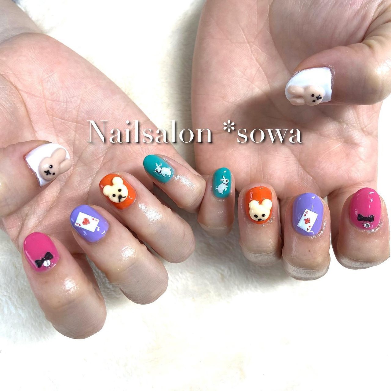 オールシーズン 女子会 ハンド ハート キャラクター Nail Salon Sowa 久留米市のネイルデザイン No ネイルブック