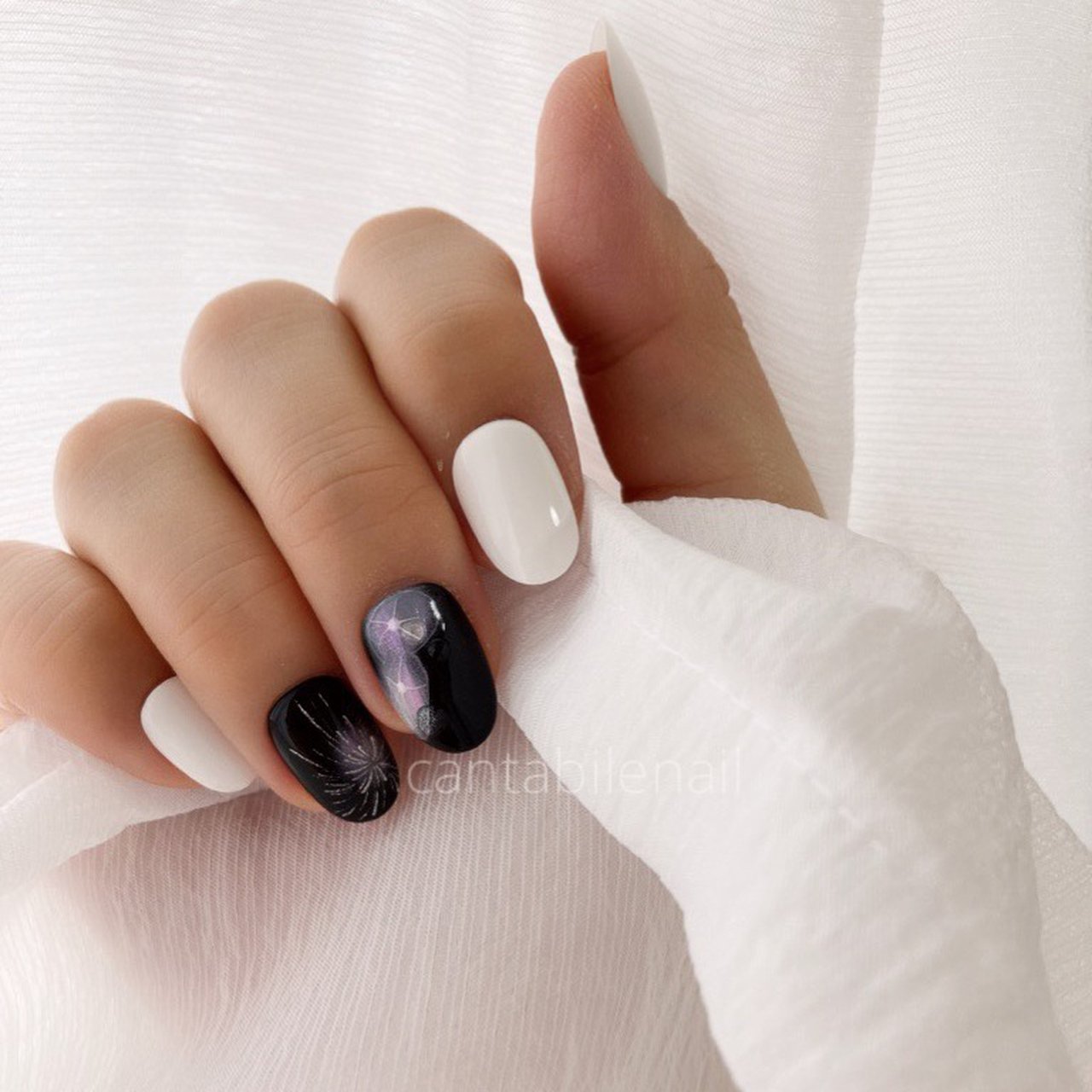 夏 浴衣 ハンド シンプル ミディアム Cantabile18のネイルデザイン No ネイルブック