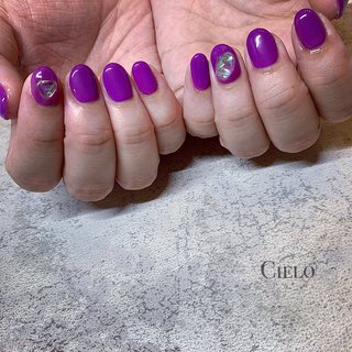 パープル 紫 派手ネイルのネイルデザイン ネイルブック