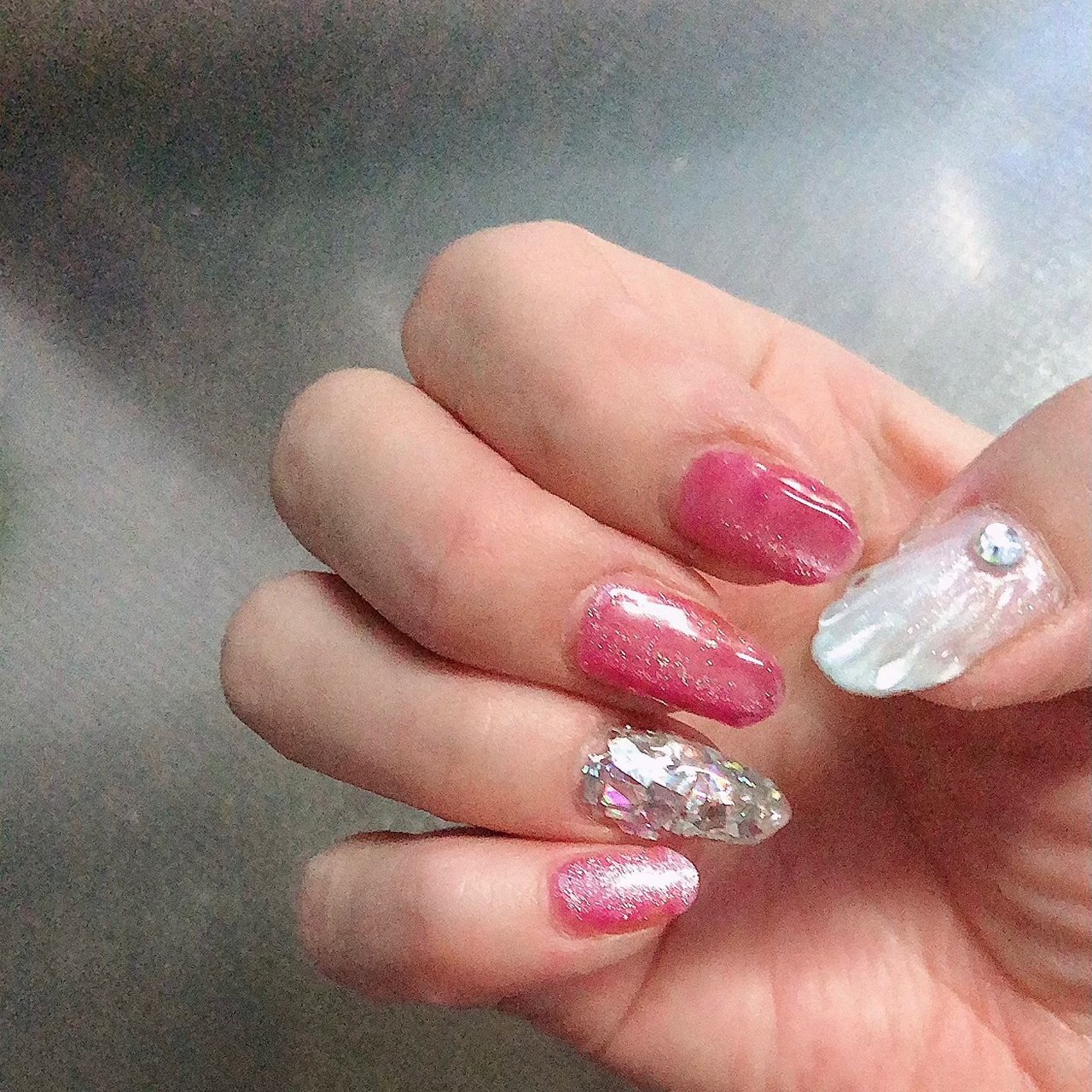 ハンド フレンチ ホログラム シェル 人魚の鱗 ぷ りんのネイルデザイン No ネイルブック