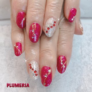 21年 新着順 レッド 赤 ラメラインのネイルデザイン ネイルブック