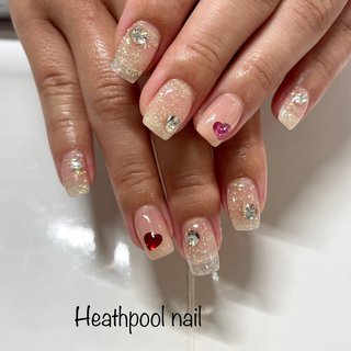 クリア ストーンのネイルデザイン ネイルブック