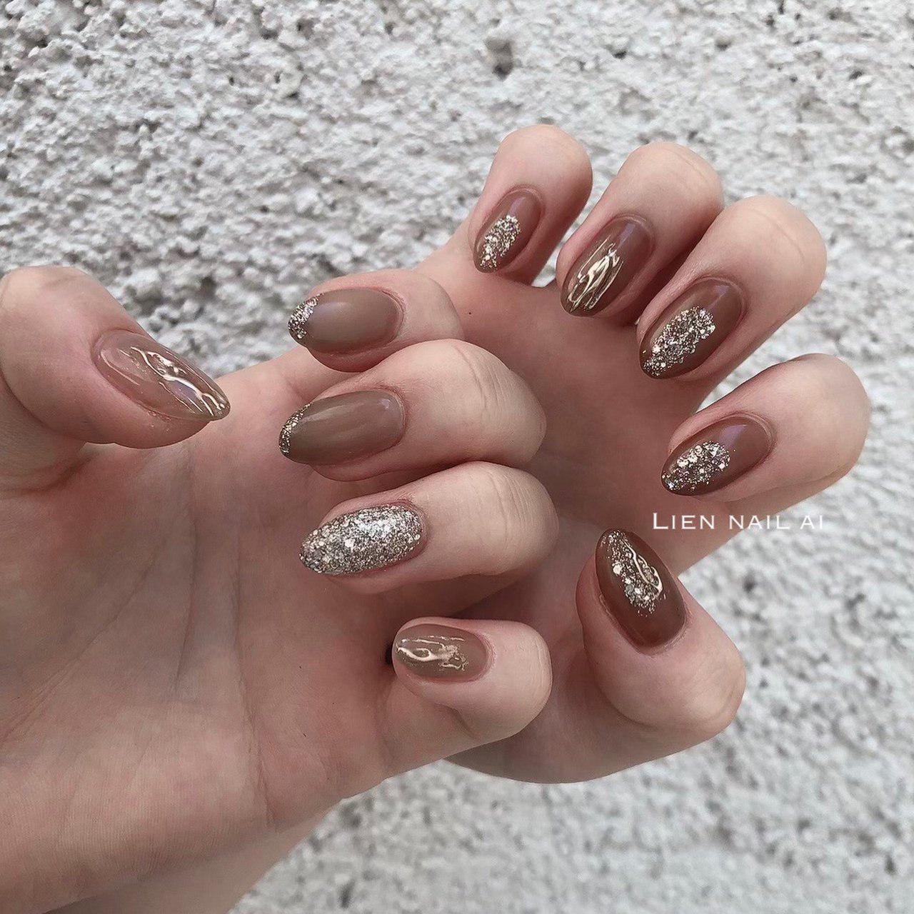 夏 秋 ハンド ラメ シースルー I のネイルデザイン No ネイルブック