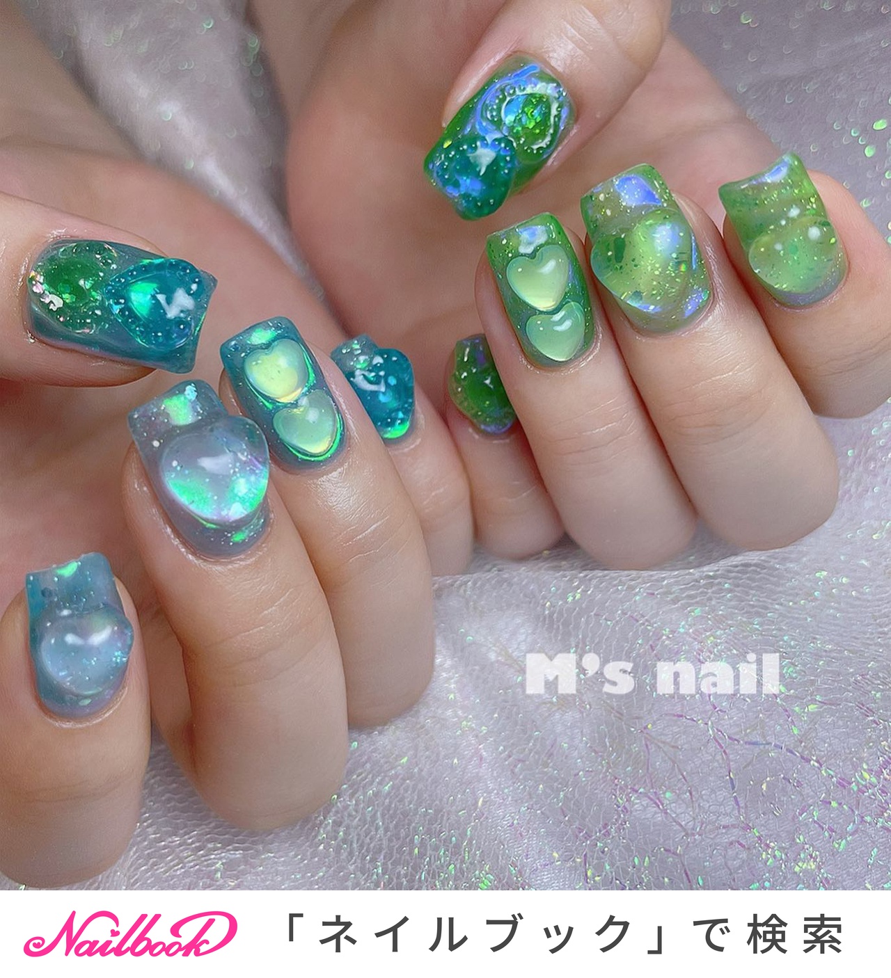 梅雨 派手ネイルのネイルデザイン ネイルブック