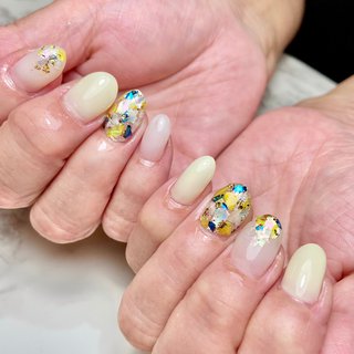 パステルイエローのネイルデザイン ネイルブック