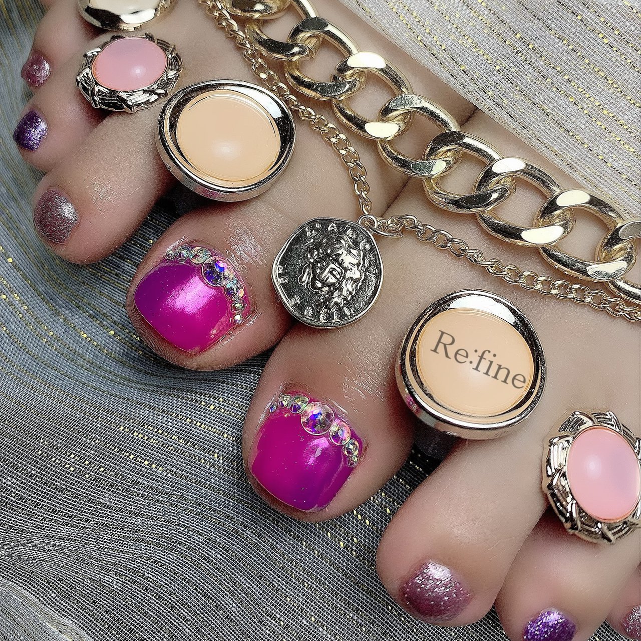 夏 海 リゾート フット グラデーション Re Fineのネイルデザイン No ネイルブック