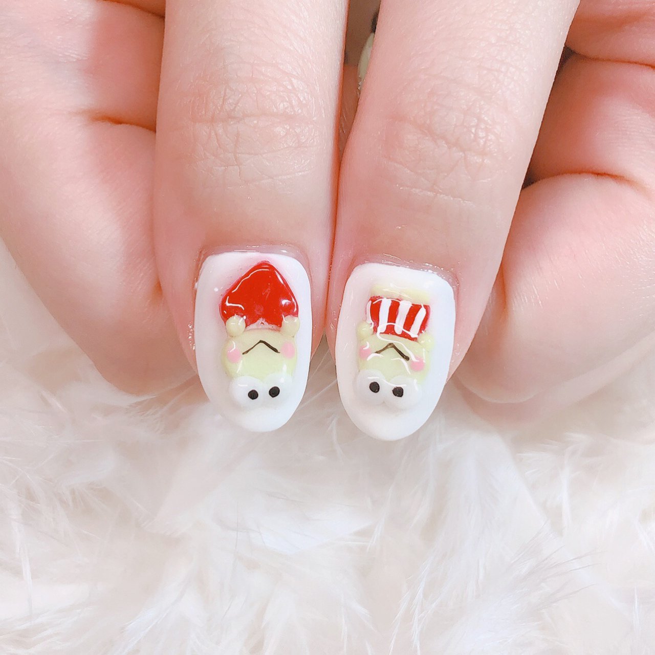 夏 チェック キャラクター 3d リボン Saki Cinnamonのネイルデザイン No ネイルブック