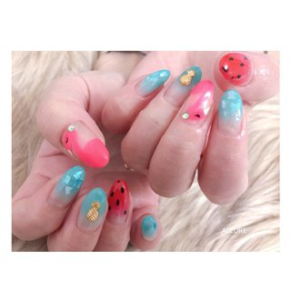 フラミンゴネイルのネイルデザイン ネイルブック