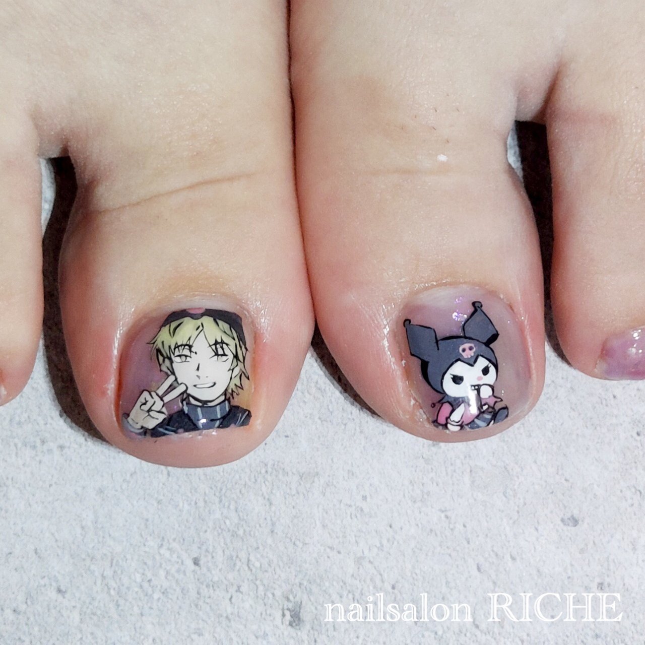 オールシーズン フット シンプル ラメ ワンカラー Nailsalon Richeのネイルデザイン No ネイルブック