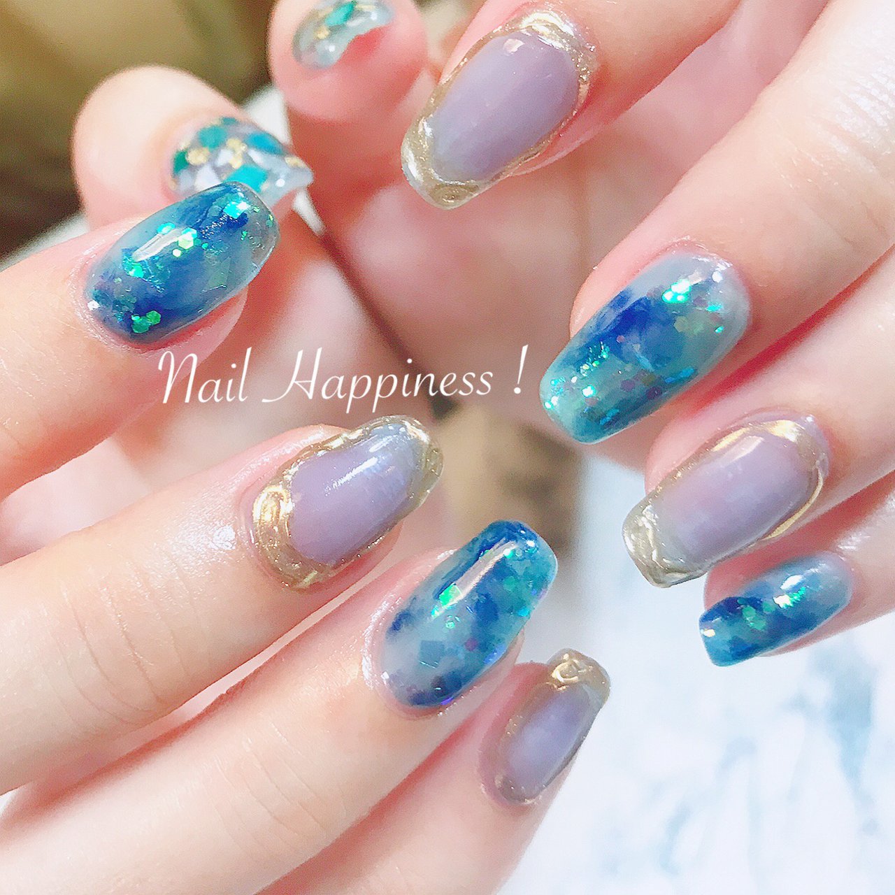 夏 オールシーズン ホログラム シースルー ニュアンス Nail Happiness ネイルハピネス ささきまきのネイル デザイン No ネイルブック