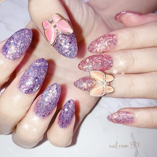 ラメ2色のネイルデザイン ネイルブック