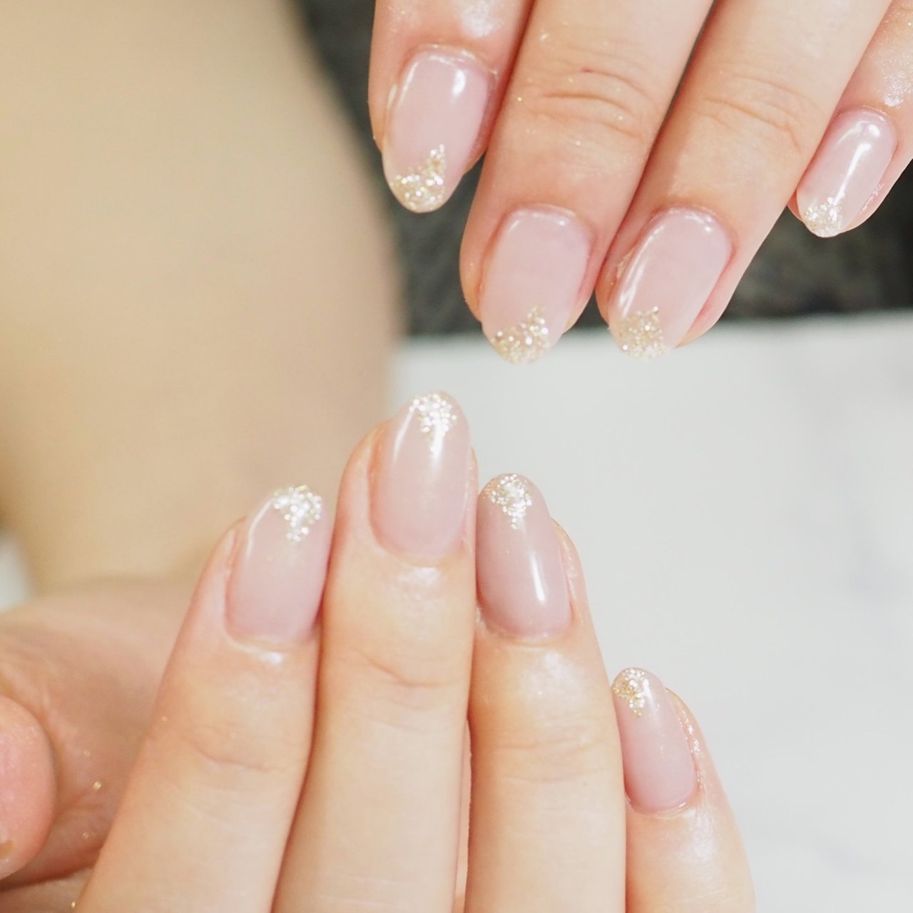 シンプル ラメ ワンカラー ベージュ ピンク Nail K のネイルデザイン No ネイルブック