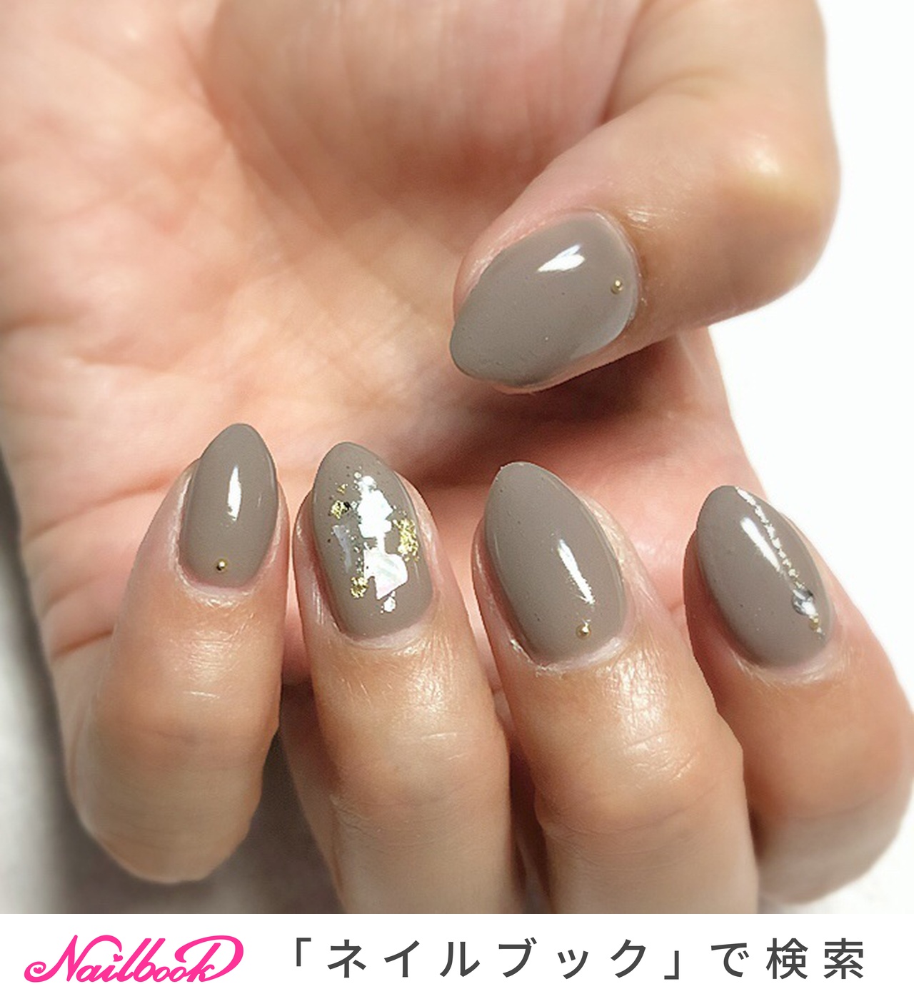 グレー セルフネイルのネイルデザイン ネイルブック