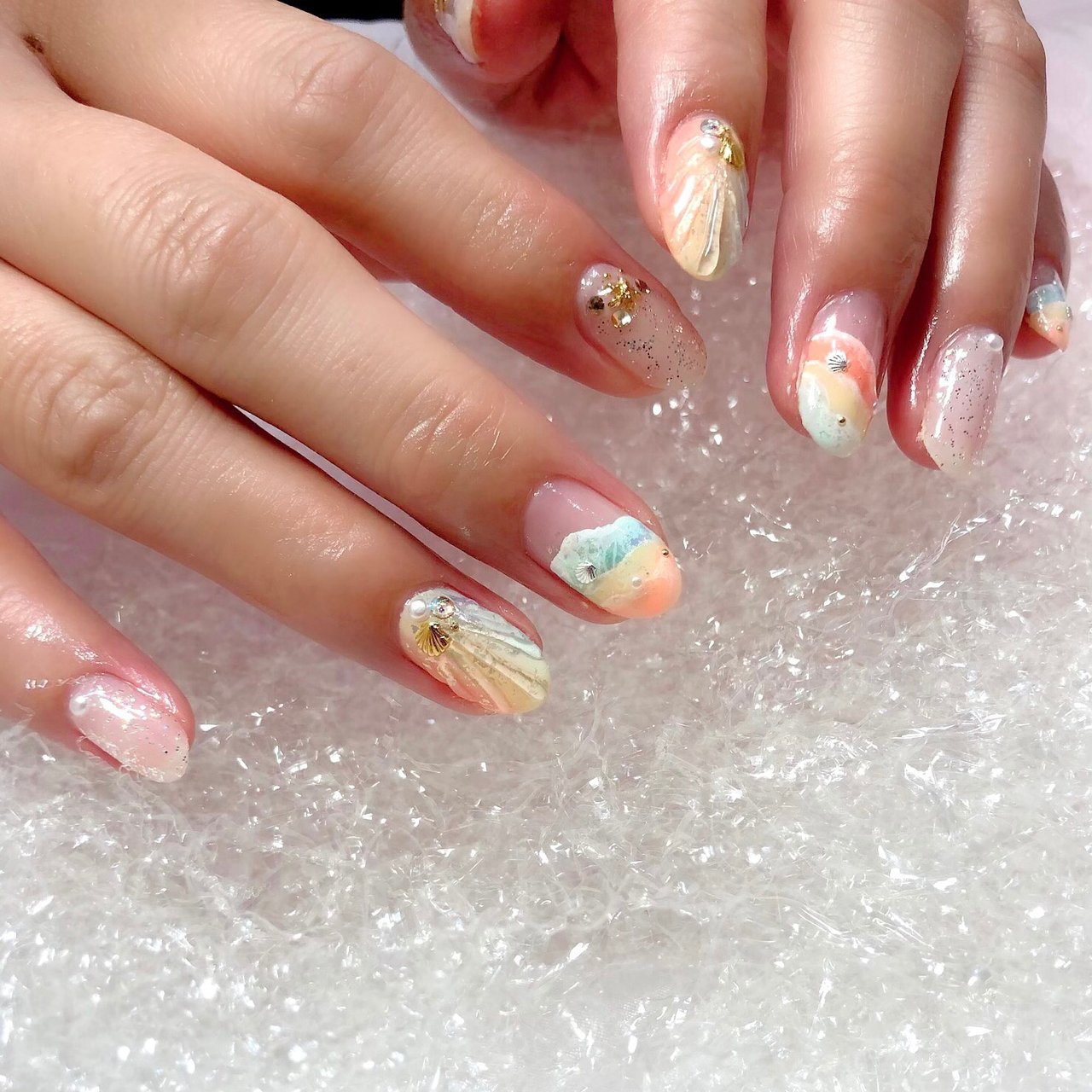 夏 旅行 海 リゾート ハンド Mincho Nailのネイルデザイン No ネイルブック