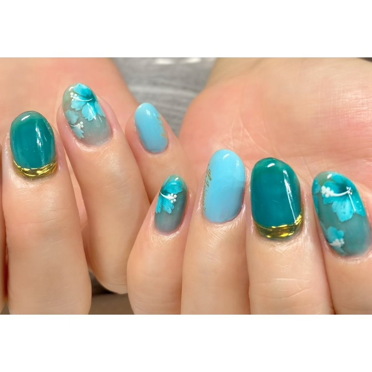 夏 旅行 海 リゾート フラワー Myu のネイルデザイン No ネイルブック