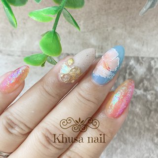 ハイビスカスネイルのネイルデザイン ネイルブック