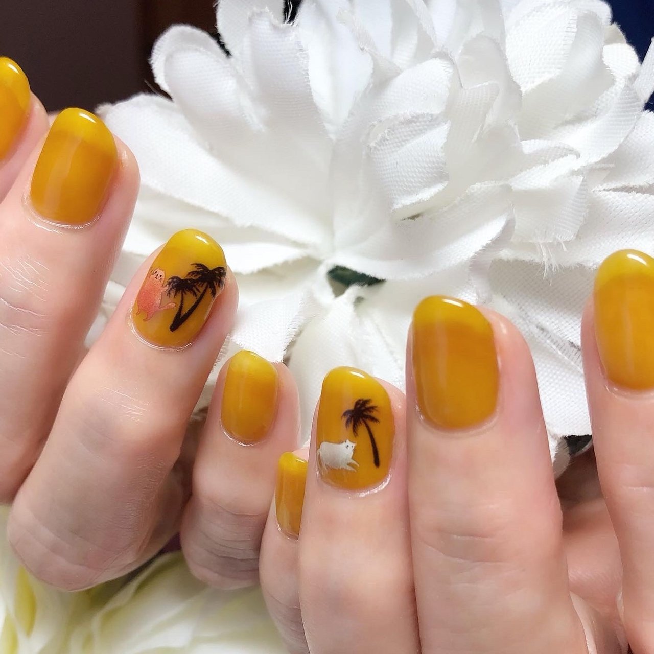 夏 ハンド シンプル ワンカラー シースルー Nail Room Souvenirのネイルデザイン No ネイルブック