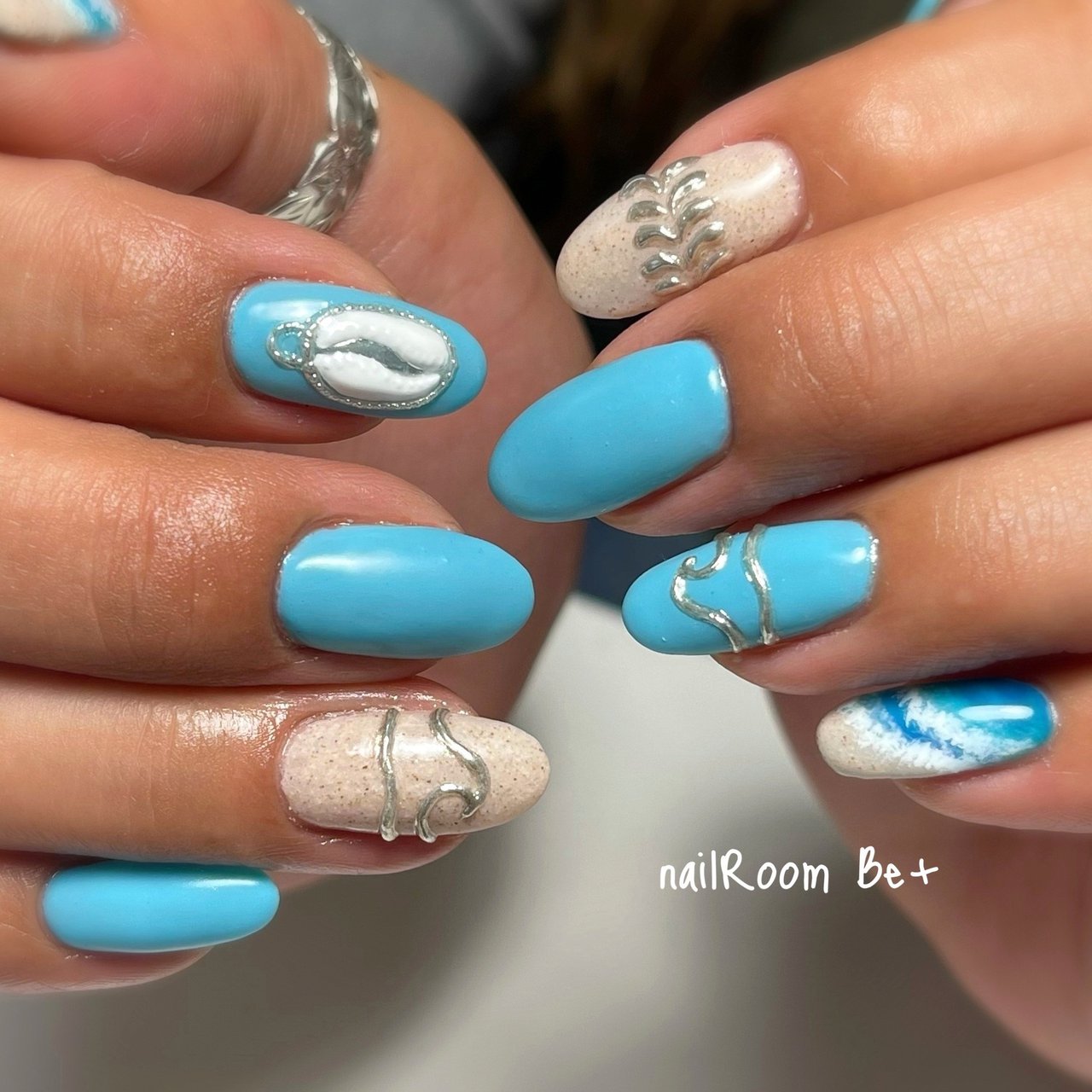 夏 海 ハンド ワンカラー ミラー 大森 Nailroom Be のネイルデザイン No ネイルブック