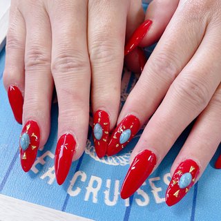 レッド スカルプチュアのネイルデザイン ネイルブック