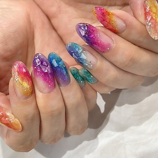 レインボーネイルのネイルデザイン ネイルブック