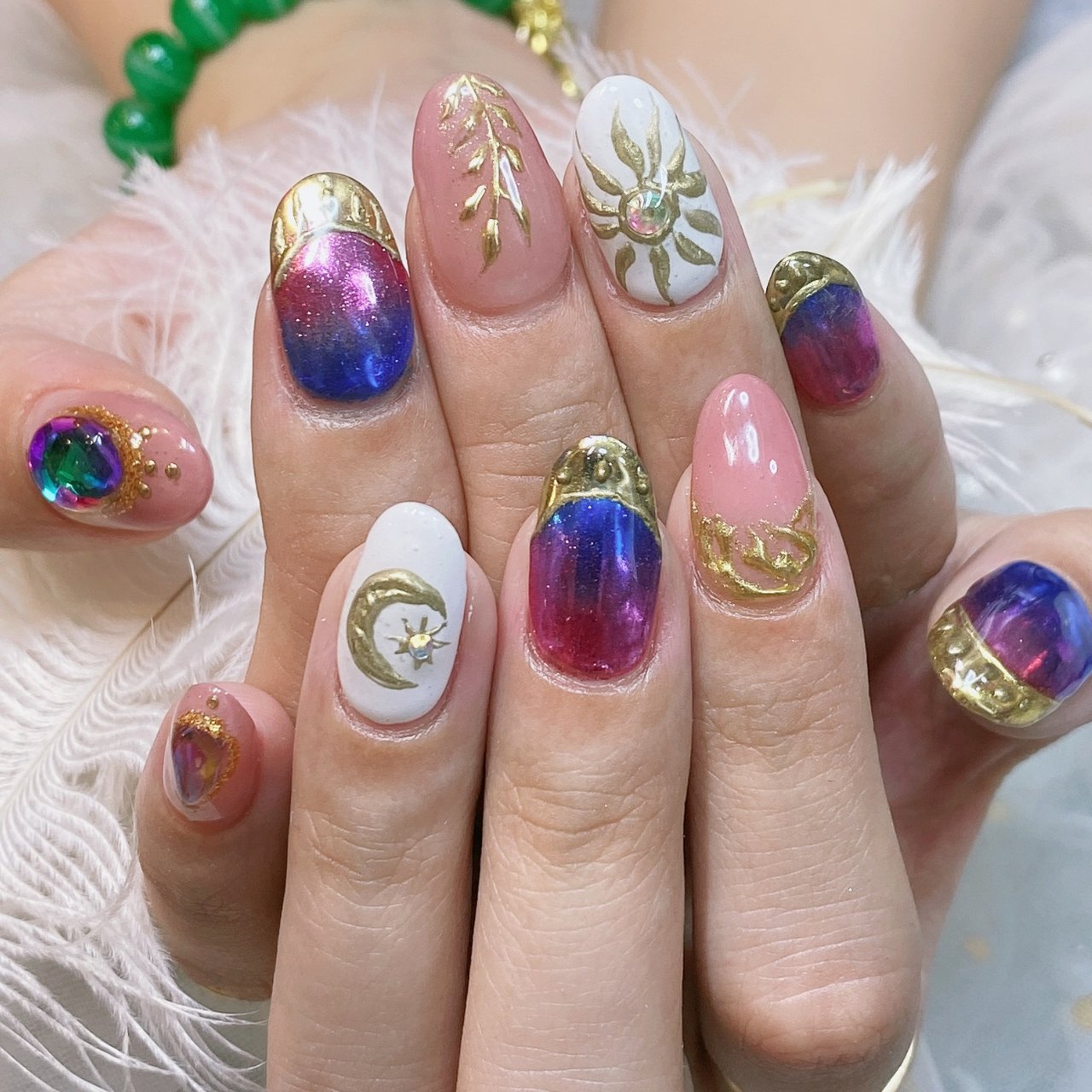 ピンク ネイビー メタリック パンダ Nail 川崎のネイルデザイン No ネイルブック