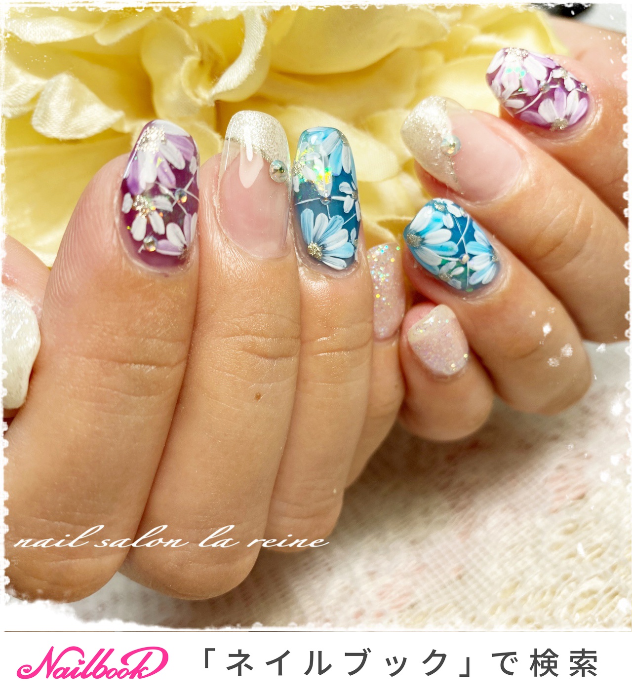 ブルー 青 ゴージャスネイルのネイルデザイン ネイルブック