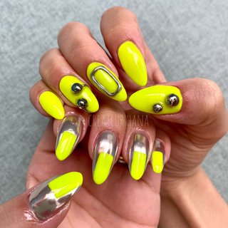 イエロー 黄 派手ネイルのネイルデザイン ネイルブック