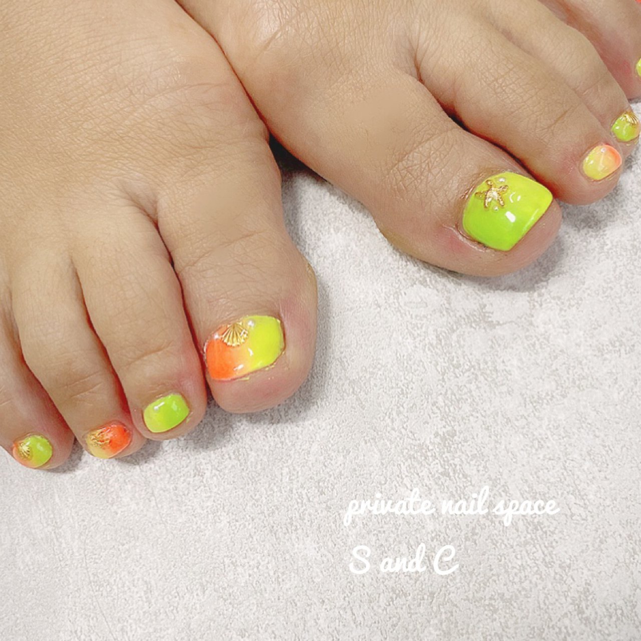 夏 海 リゾート ライブ フット Private Nail Space S And Cのネイルデザイン No ネイルブック