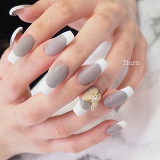 グレーフレンチのネイルデザイン ネイルブック