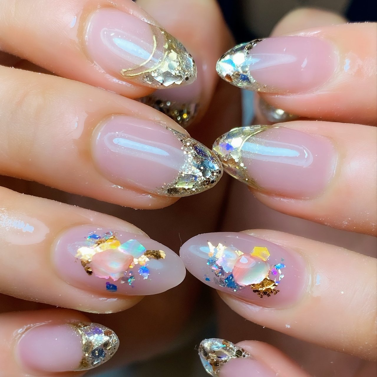 夏 オールシーズン ハンド フレンチ ホログラム Coutureのネイルデザイン No ネイルブック