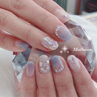 グラデーション ブルー スモーキーのネイルデザイン ネイルブック