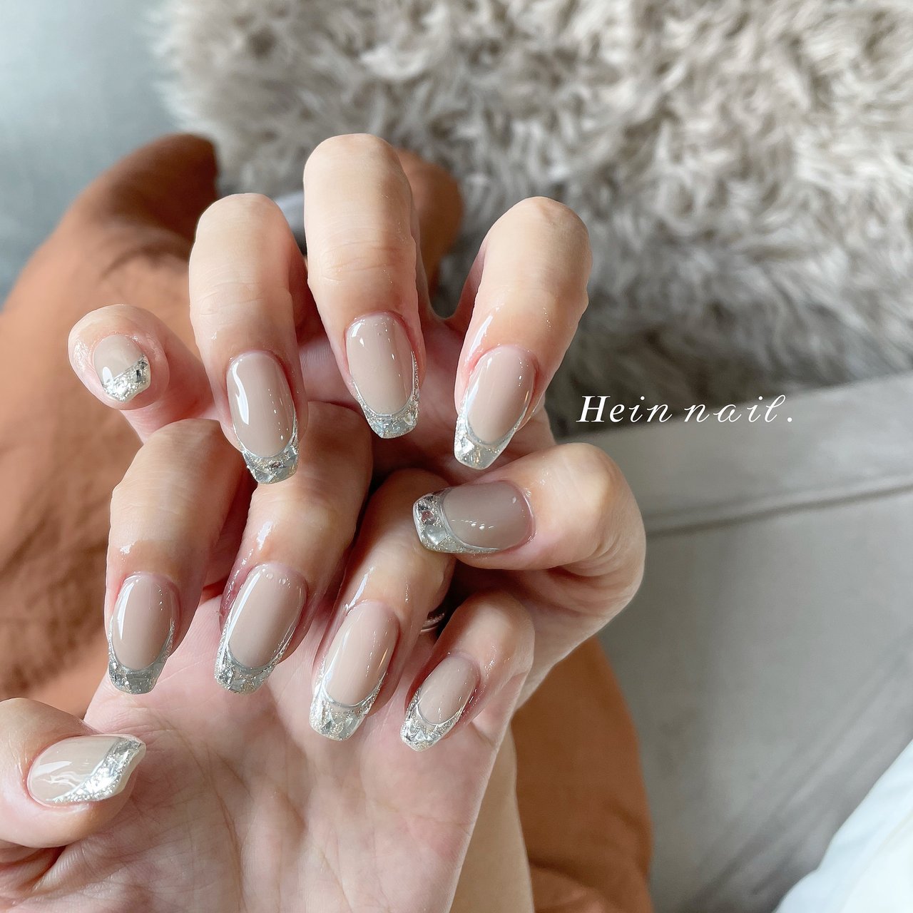 ベージュ シルバー Hein Nail のネイルデザイン No ネイルブック