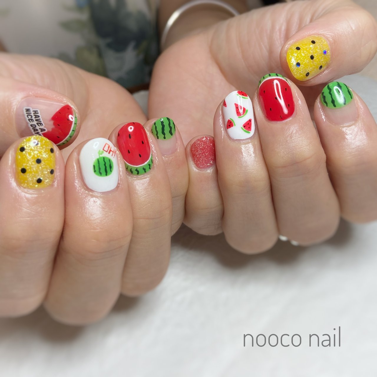 夏 リゾート 浴衣 ハンド フルーツ Nooconailのネイルデザイン No ネイルブック
