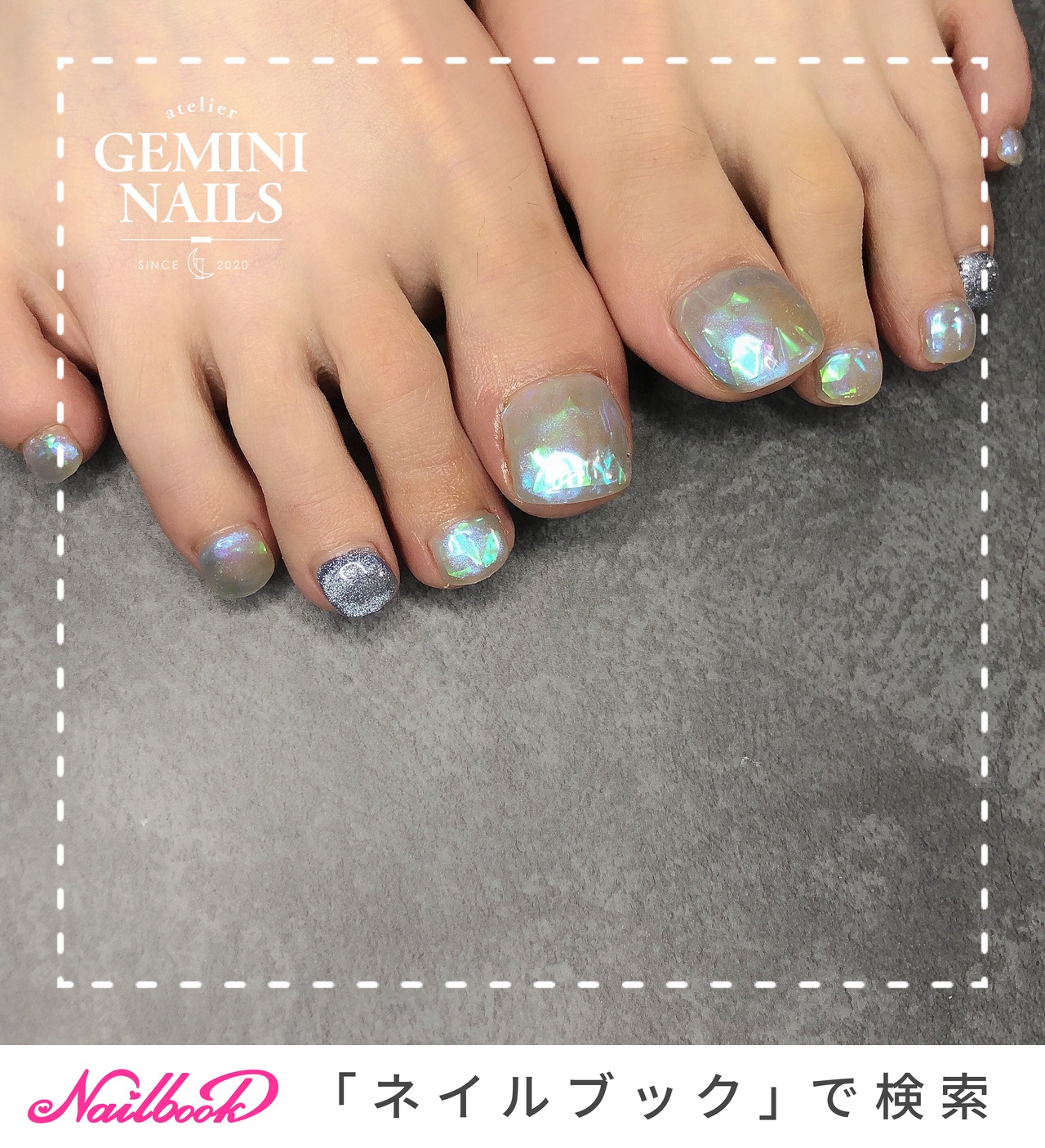 夏 クリア ペディキュアのネイルデザイン ネイルブック