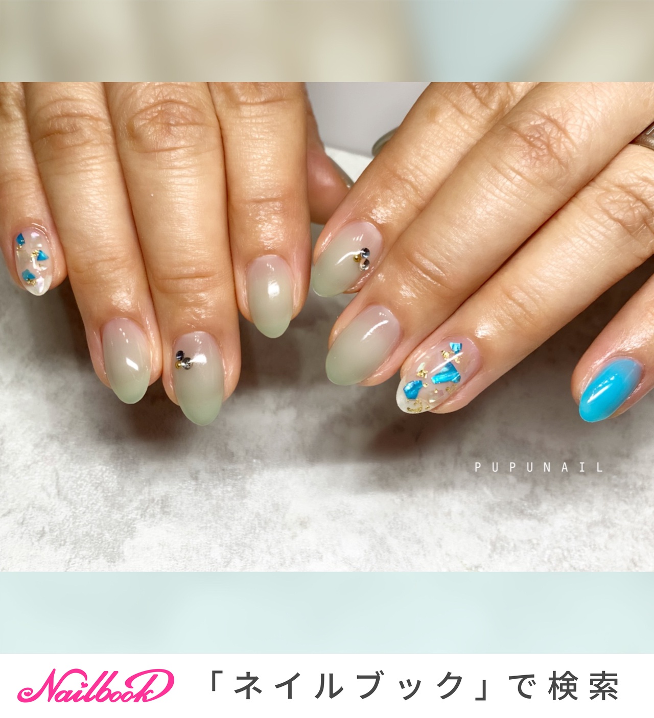 ミントブルーのネイルデザイン ネイルブック