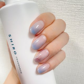 オフィス ブルー セルフネイルのネイルデザイン ネイルブック