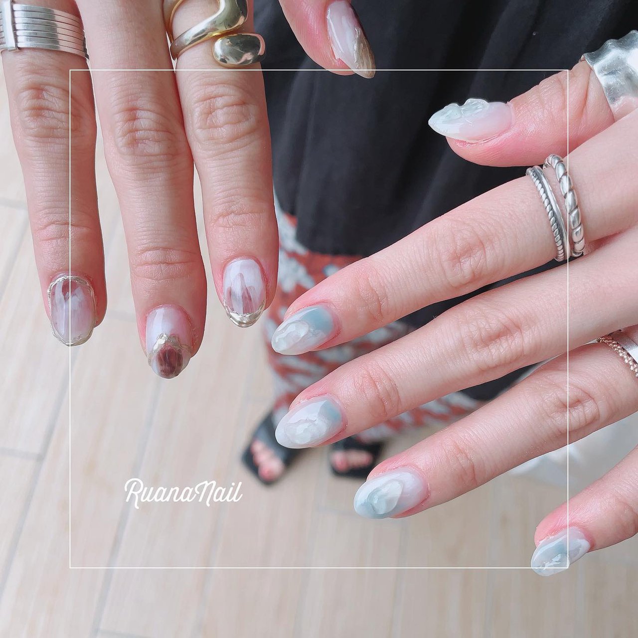 夏 秋 オールシーズン 海 ハンド Ruananail ルアナネイルのネイルデザイン No ネイルブック