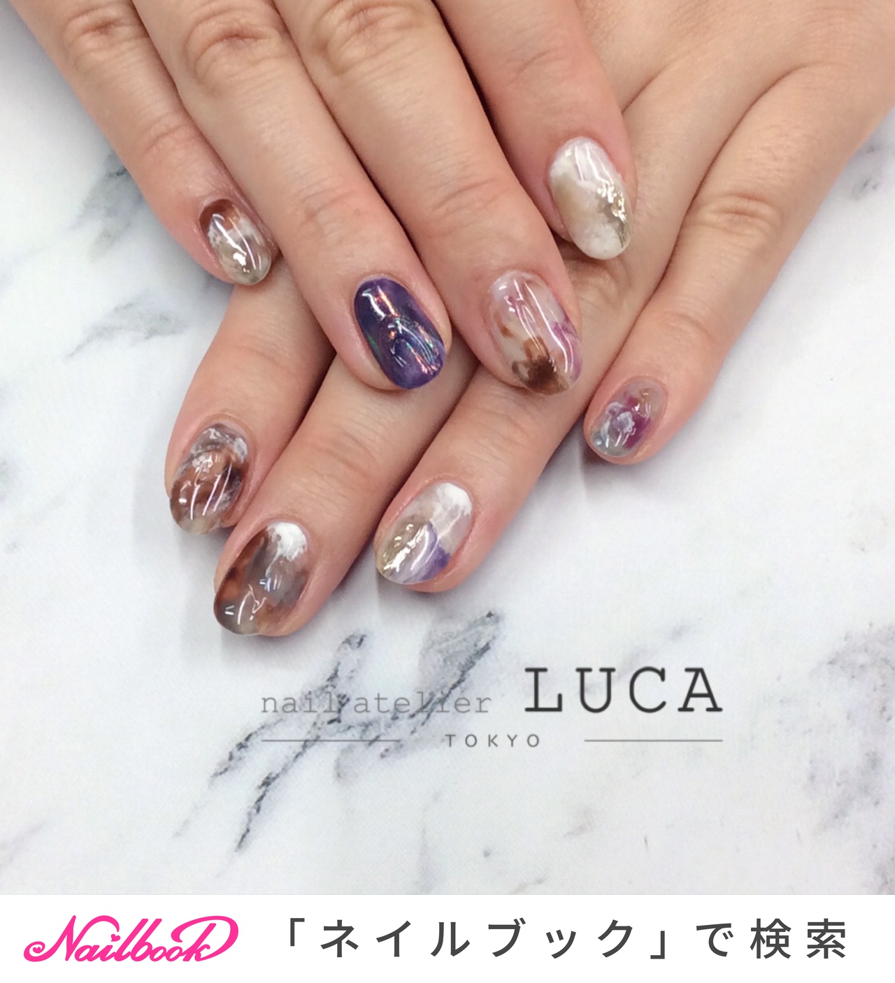 春 べっ甲のネイルデザイン ネイルブック