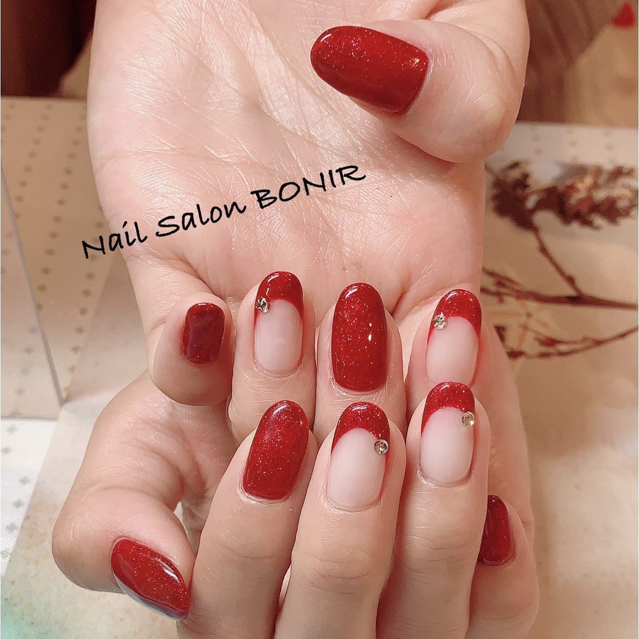 オールシーズン ハンド フレンチ ワンカラー レッド Kazuのネイルデザイン No ネイルブック